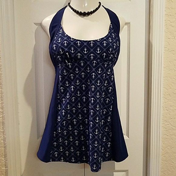 Other - Anchors retro pin up plus size swim dress 24W